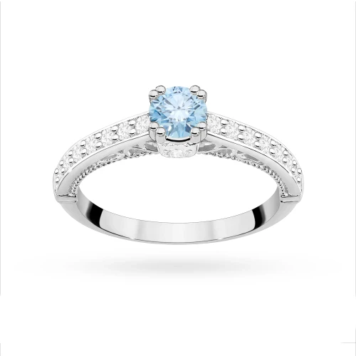 Pierścionek zaręczynowy białe złoto i niebieski 0,30ct i białe laboratoryjne Lab Diamonds W0439.B3.LDA.01 marko
