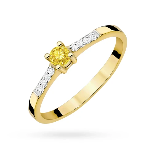 Klasyczny zaręczynowy złoty pierścionek z żółtym diamentem laboratoryjnym 0,15ct Lab Diamonds W0382.Z3.LDY.01 marko