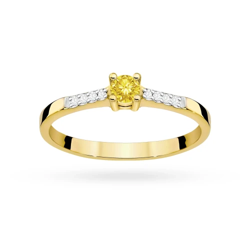 Klasyczny zaręczynowy złoty pierścionek z żółtym diamentem laboratoryjnym 0,15ct Lab Diamonds W0382.Z3.LDY.01 marko