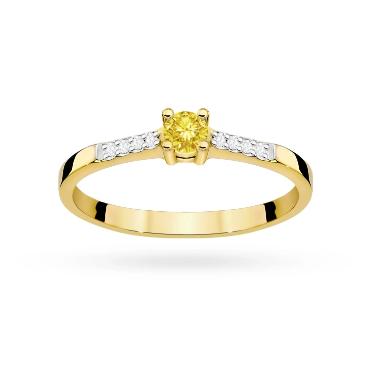Klasyczny zaręczynowy złoty pierścionek z żółtym diamentem laboratoryjnym 0,15ct Lab Diamonds W0382.Z3.LDY.01 marko