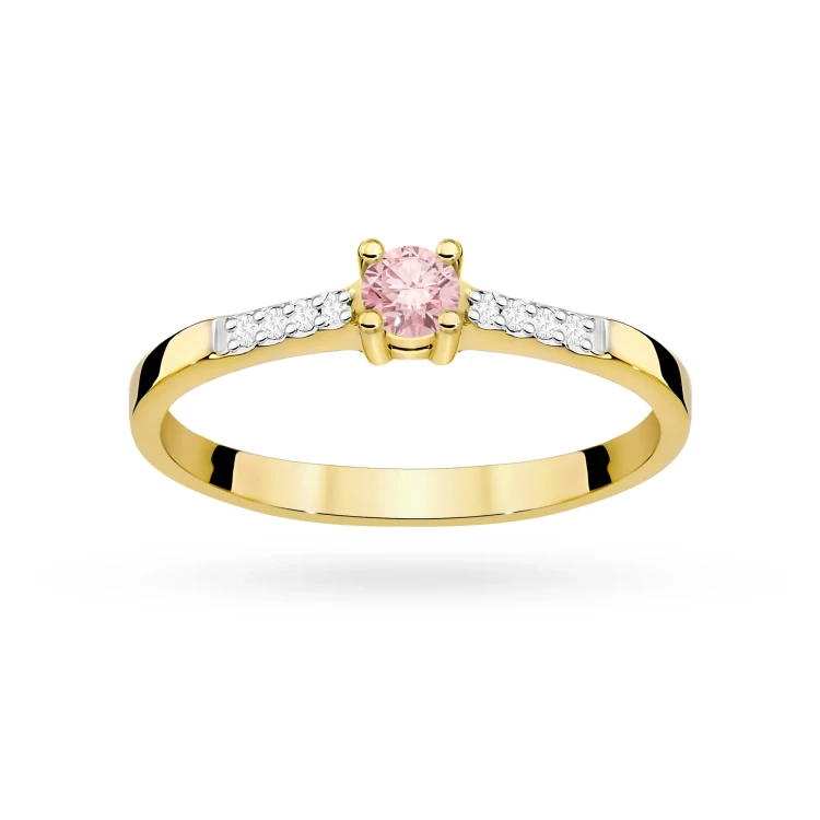 Klasyczny zaręczynowy złoty pierścionek z różowym diamentem laboratoryjnym 0,15ct Lab Diamonds W0382.Z3.LDP.01 marko