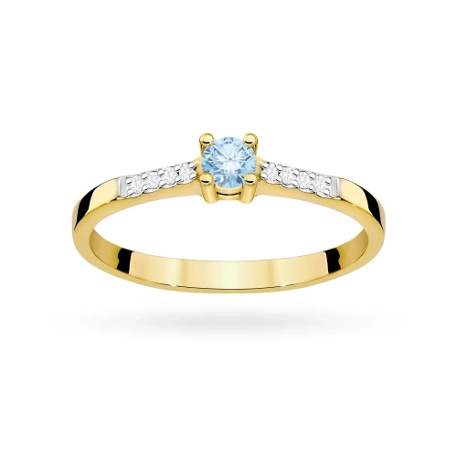 Klasyczny zaręczynowy złoty pierścionek z niebieskim diamentem laboratoryjnym 0,15ct Lab Diamonds W0382.Z3.LDA.01 marko