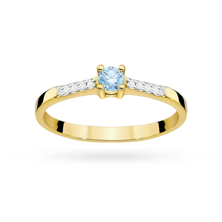 Klasyczny zaręczynowy złoty pierścionek z niebieskim diamentem laboratoryjnym 0,15ct Lab Diamonds W0382.Z3.LDA.01 marko