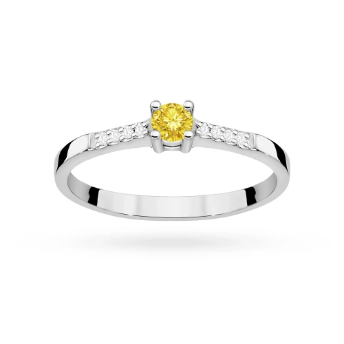Klasyczny zaręczynowy pierścionek z białego złota z żółtym diamentem laboratoryjnym 0,15ct Lab Diamonds W0382.B3.LDY.01 marko