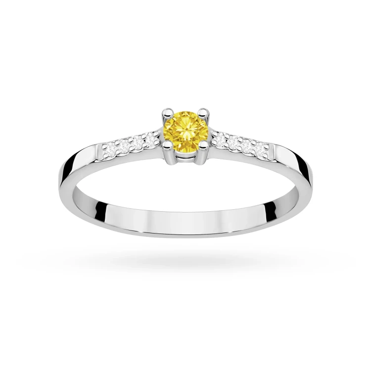 Klasyczny zaręczynowy pierścionek z białego złota z żółtym diamentem laboratoryjnym 0,15ct Lab Diamonds W0382.B3.LDY.01 marko