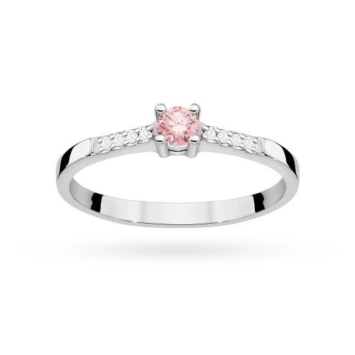 Klasyczny zaręczynowy pierścionek z białego złota z różowym diamentem laboratoryjnym 0,15ct Lab Diamonds W0382.B3.LDP.01 marko