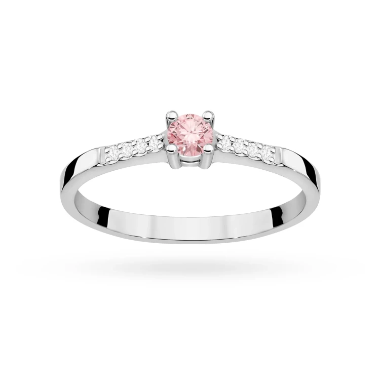 Klasyczny zaręczynowy pierścionek z białego złota z różowym diamentem laboratoryjnym 0,15ct Lab Diamonds W0382.B3.LDP.01 marko