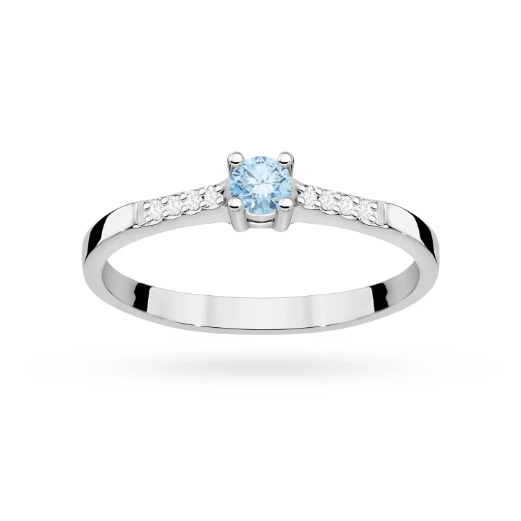 Klasyczny zaręczynowy pierścionek z białego złota z niebieskim diamentem laboratoryjnym 0,15ct Lab Diamonds W0382.B3.LDA.01 marko