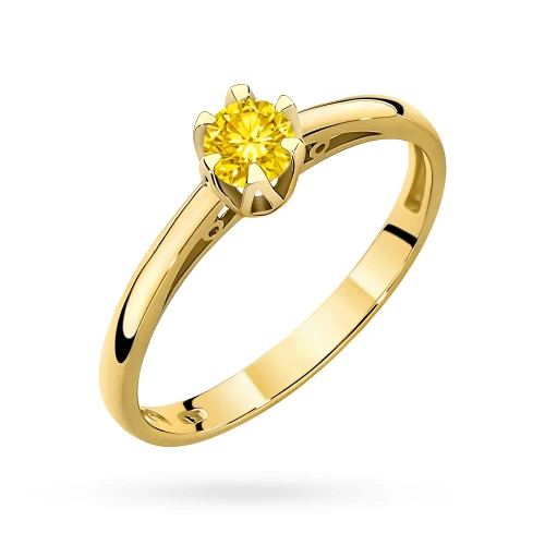 Klasyczny zaręczynowy pierścionek żółte złoto żółty diament laboratoryjny Lab Diamonds W0133.Z3.LDY.01 marko