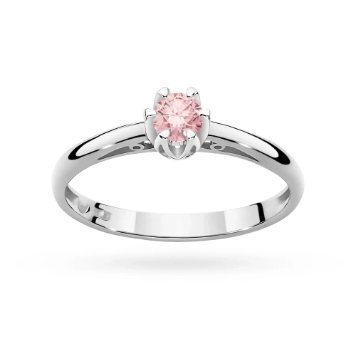 Klasyczny zaręczynowy pierścionek białe złoto różowy diament laboratoryjny Lab Diamonds W0133.B3.LDP.01 marko