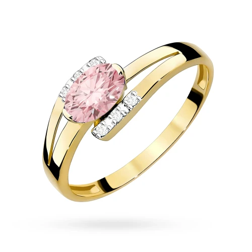 Złoty pierścionek zaręczynowy z owalnym różowym diamentem laboratoryjnym Lab Diamonds W0119.Z3.LDP.01 marko