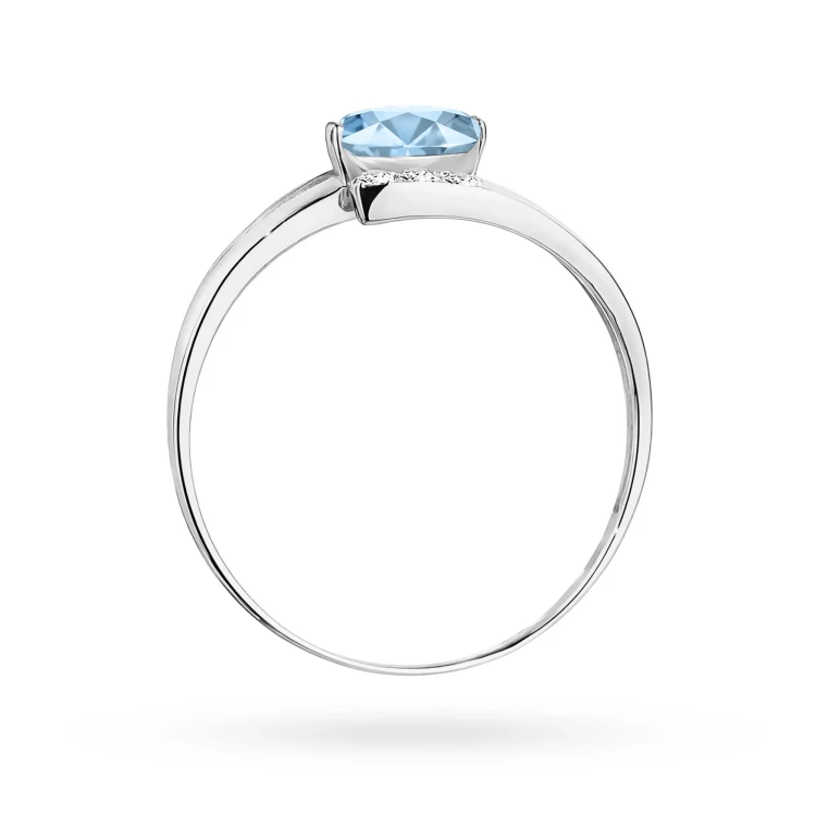 Złoty pierścionek zaręczynowy z białego złota z owalnym niebieskim diamentem laboratoryjnym Lab Diamonds W0119.B3.LDA.01 marko