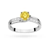 Pierścionek zaręczynowy z białego złota z okrągłym żółtym diamentem laboratoryjnym Lab Diamonds W0106.B3.LDY.01 marko