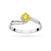 Pierścionek z falowaną szyną z białego złota z okrągłym żółtym diamentem laboratoryjnym Lab Diamonds W0084.B3.LDY.01 marko
