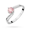 Pierścionek z falowaną szyną z białego złota z okrągłym różowym diamentem laboratoryjnym Lab Diamonds W0084.B3.LDP.01 marko