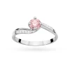 Pierścionek z falowaną szyną z białego złota z okrągłym różowym diamentem laboratoryjnym Lab Diamonds W0084.B3.LDP.01 marko