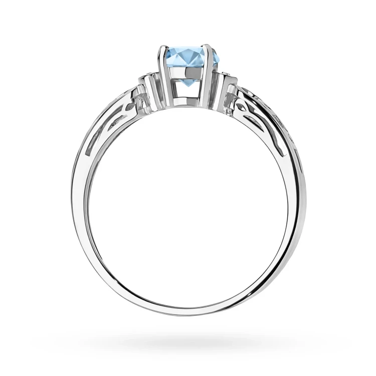 Ażurowy pierścionek z białego złota z okrągłym niebieskim diamentem laboratoryjnym Lab Diamonds W0014.B3.LDA.01 marko