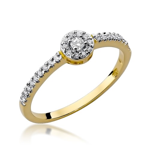 Pierścionek z żółtego złota z brylantami 0,19ct Galaktyki W273 MARKO