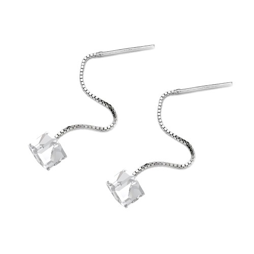 Srebrne przewlekane kolczyki z kryształami Swarovski KRR104 MARKO
