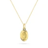 Złoty łańcuszek ankier 333 i owalny diamentowany medalik Matka Boska Częstochowska D572-333-L149 marko