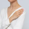 Pierścionek z żółtego złota z diamentem laboratoryjnym 0,50ct w szlifie princess z kamieniami na szynie P0310.Z3.LDW.03 marko