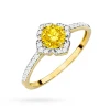 Złoty pierścionek zaręczynowy kwiatek żółty diament laboratoryjny żółte złoto Lab Diamonds W0603.Z3.LDY.01 marko