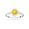Złoty pierścionek zaręczynowy kwiatek żółty diament laboratoryjny białe złoto Lab Diamonds W0603.B3.LDY.01 marko