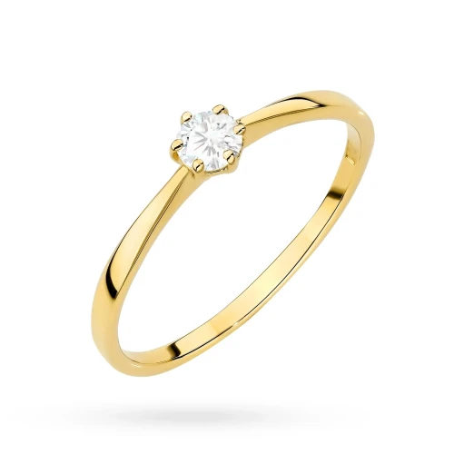 Minimalistyczny pierścionek ze złota 375  z diamentem laboratoryjnym 0,15ct Lab Diamonds