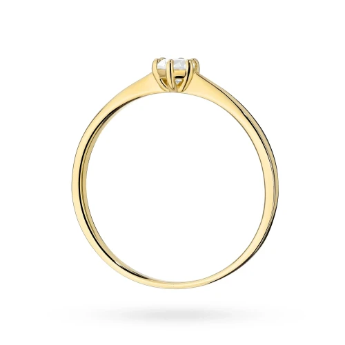 Minimalistyczny pierścionek ze złota 375  z diamentem laboratoryjnym 0,15ct Lab Diamonds