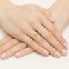 Klasyczny pierścionek z żółtego złota z żółtym diamentem laboratoryjnym 1,00ct półokrągła szyna Lab Diamonds W0553.Z3.LDY.04 marko