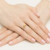 Klasyczny pierścionek z żółtego złota z żółtym diamentem laboratoryjnym 0,50ct półokrągła szyna Lab Diamonds W0553.Z3.LDY.02 marko