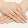 Klasyczny pierścionek z białego złota z żółtym diamentem laboratoryjnym 1,00ct półokrągła szyna Lab Diamonds W0553.B3.LDY.04 marko