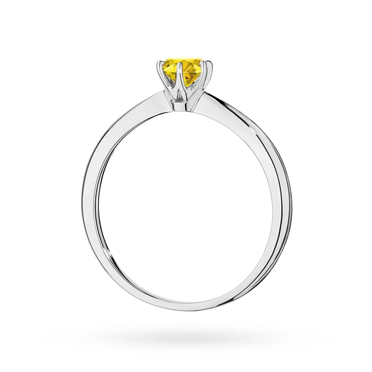 Klasyczny pierścionek z białego złota z żółtym diamentem laboratoryjnym 0,50ct półokrągła szyna Lab Diamonds W0553.B3.LDW.02 marko