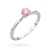 Klasyczny pierścionek z białego złota z różowym diamentem laboratoryjnym 0,50ct półokrągła szyna Lab Diamonds W0553.B3.LDP.02 marko