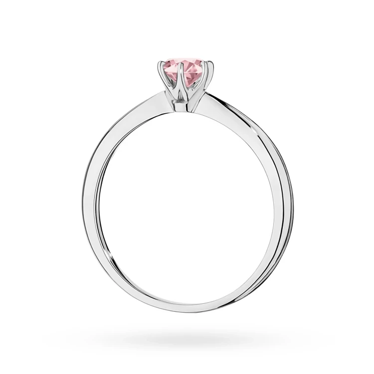Klasyczny pierścionek z białego złota z różowym diamentem laboratoryjnym 0,50ct półokrągła szyna Lab Diamonds W0553.B3.LDP.02 marko
