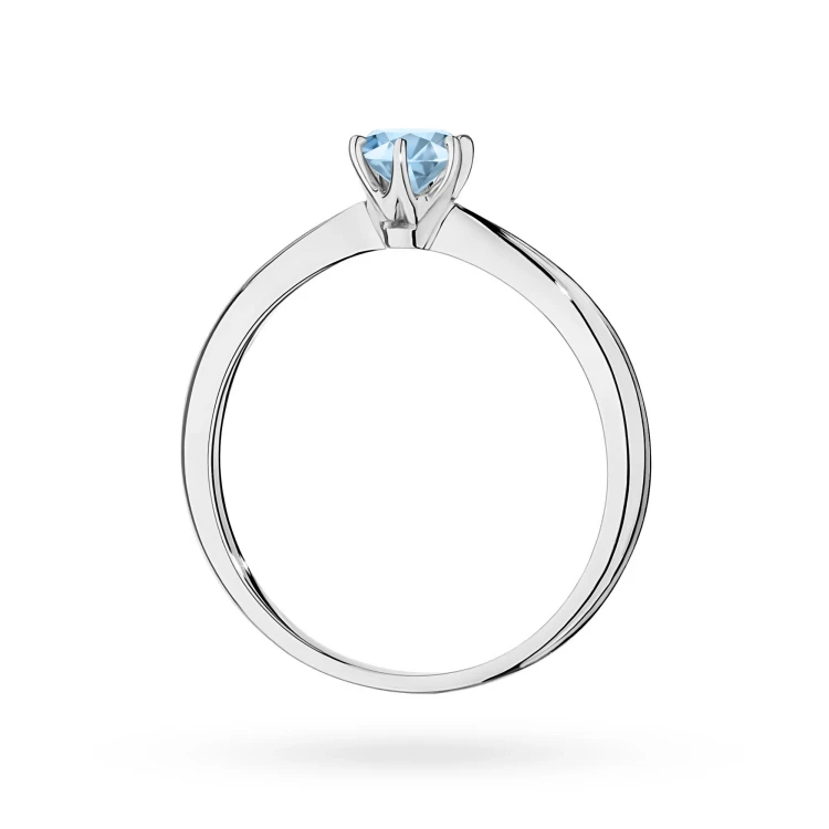 Klasyczny pierścionek z białego złota z niebieskim diamentem laboratoryjnym 0,50ct półokrągła szyna Lab Diamonds W0553.B3.LDA.02 marko