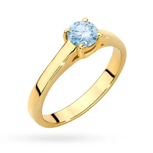 Pierścionek żółte złoto diament  laboratoryjny 0,50ct oprawa cathedral Lab Diamonds