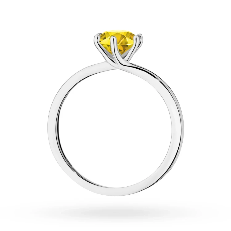 Klasyczny pierścionek z białego złota z żółtym diamentem laboratoryjnym 1,00ct w sześciu łapkach Lab Diamonds W0535.B3.LDY.05 marko