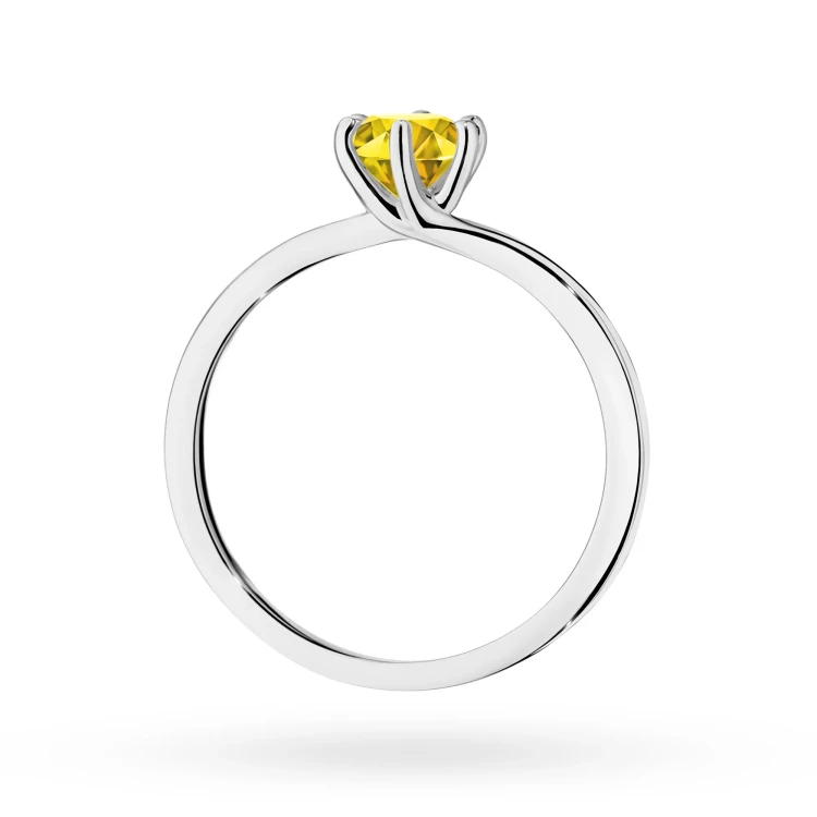 Klasyczny pierścionek z białego złota z żółtym diamentem laboratoryjnym 0,50ct w sześciu łapkach Lab Diamonds W0535.B3.LDY.03 marko