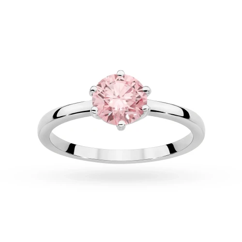 Klasyczny pierścionek z białego złota z różowym diamentem laboratoryjnym 1,00ct w sześciu łapkach Lab Diamonds W0535.B3.LDP.05 marko