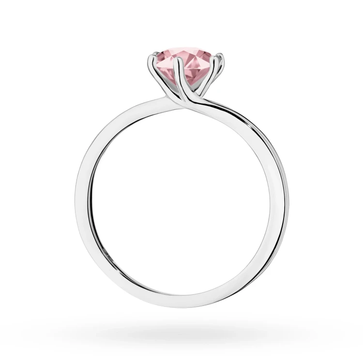 Klasyczny pierścionek z białego złota z różowym diamentem laboratoryjnym 1,00ct w sześciu łapkach Lab Diamonds W0535.B3.LDP.05 marko