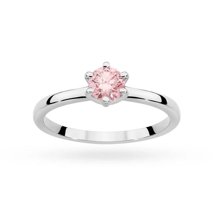 Klasyczny pierścionek z białego złota z różowym diamentem laboratoryjnym 0,50ct w sześciu łapkach Lab Diamonds W0535.B3.LDP.03 marko