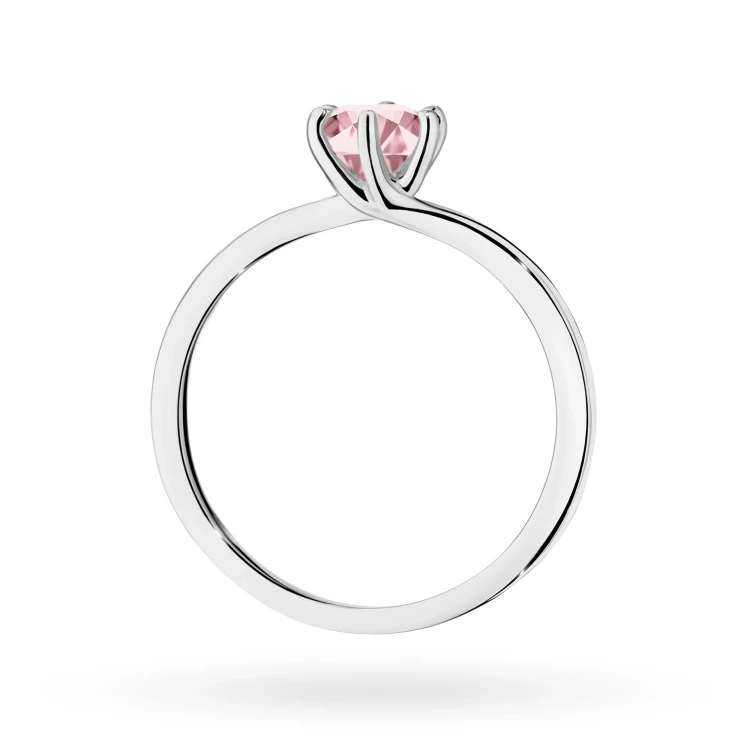 Klasyczny pierścionek z białego złota z różowym diamentem laboratoryjnym 0,50ct w sześciu łapkach Lab Diamonds W0535.B3.LDP.03 marko