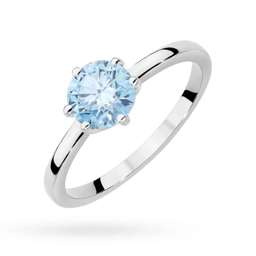 Klasyczny pierścionek z białego złota z niebieskim diamentem laboratoryjnym 1,00ct w sześciu łapkach Lab Diamonds W0535.B3.LDA.05 marko