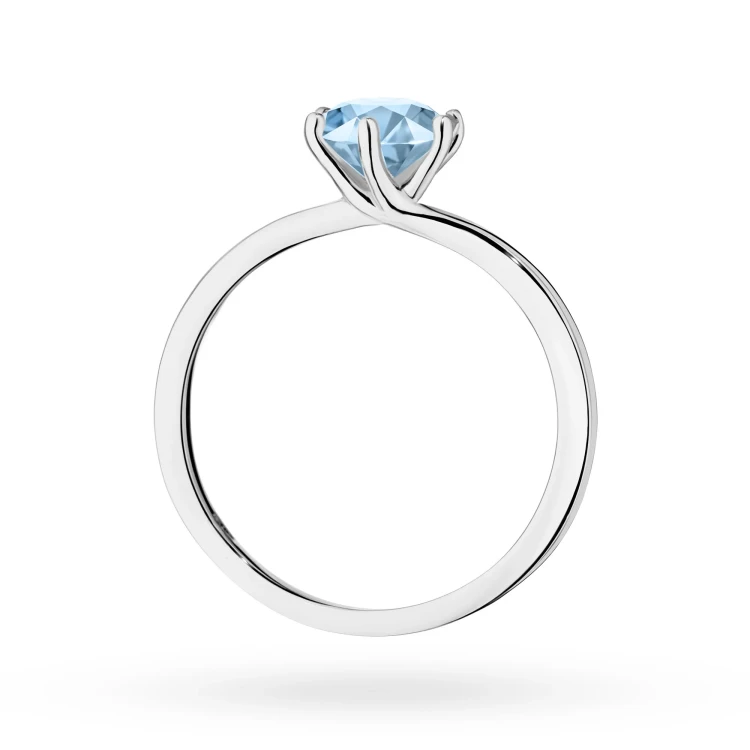 Klasyczny pierścionek z białego złota z niebieskim diamentem laboratoryjnym 1,00ct w sześciu łapkach Lab Diamonds W0535.B3.LDA.05 marko