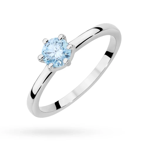 Klasyczny pierścionek z białego złota z niebieskim diamentem laboratoryjnym 0,50ct w sześciu łapkach Lab Diamonds W0535.B3.LDA.03 marko