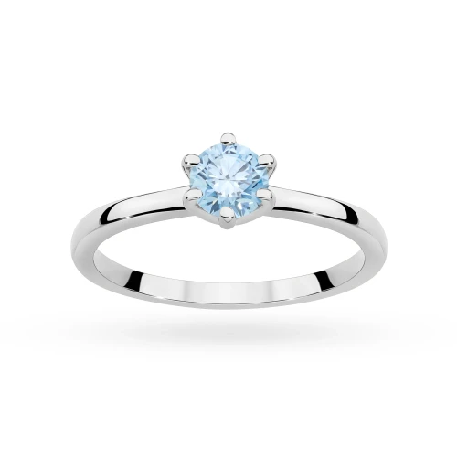 Klasyczny pierścionek z białego złota z niebieskim diamentem laboratoryjnym 0,50ct w sześciu łapkach Lab Diamonds W0535.B3.LDA.03 marko