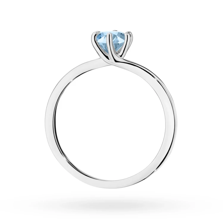 Klasyczny pierścionek z białego złota z niebieskim diamentem laboratoryjnym 0,50ct w sześciu łapkach Lab Diamonds W0535.B3.LDA.03 marko