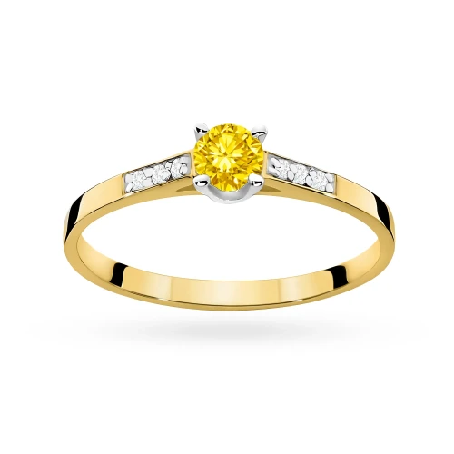 Pierścionek zaręczynowy żółte złoto i żółty i białe laboratoryjne Lab Diamonds W0399.Z3.LDY.01 marko