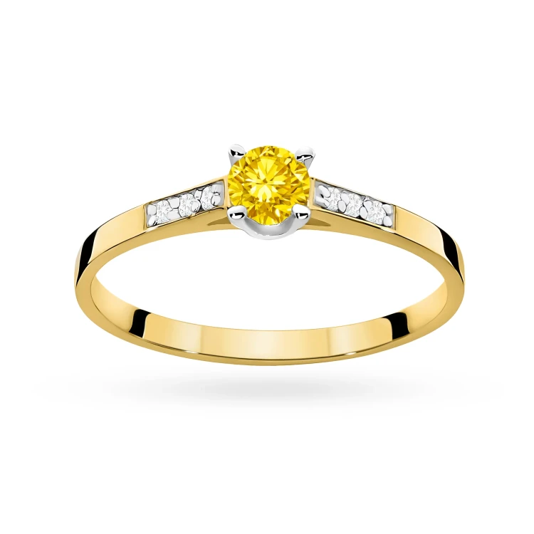 Pierścionek zaręczynowy żółte złoto i żółty i białe laboratoryjne Lab Diamonds W0399.Z3.LDY.01 marko